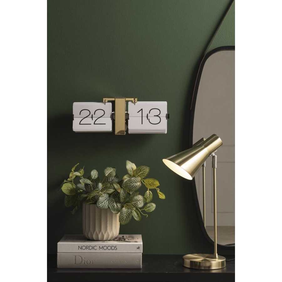 Karlsson Flip Table & Wall Clock White & Gold Naken Interiors